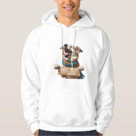"Lugna ner, det är vinter! Upphetsad hund Hoodie
