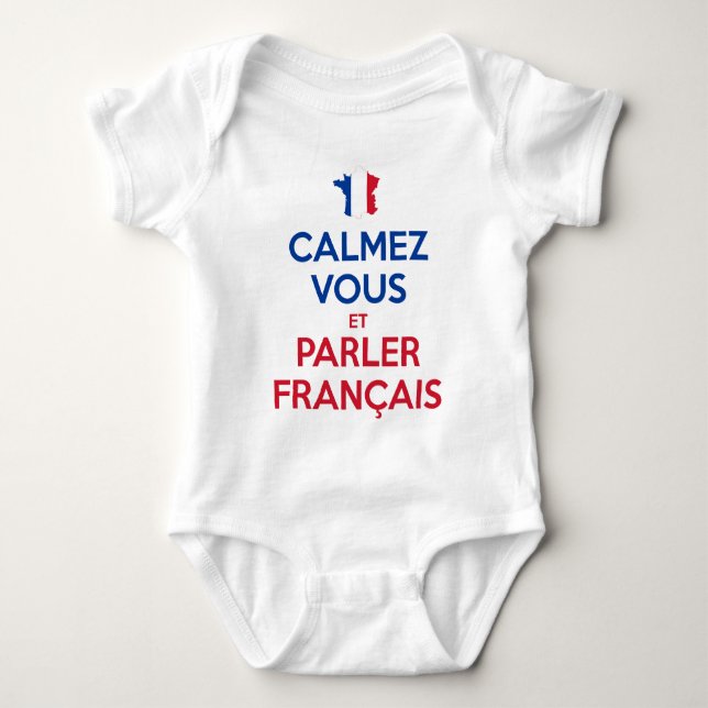 Lugna ner er och tala franska t shirt (Framsida)