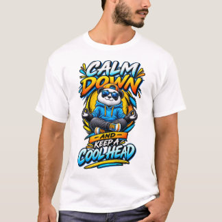 Lugna ner och håll huvudet kallt Panda T Shirt