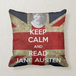 Lugna och läst Jane Austen facklig jack för Kudde