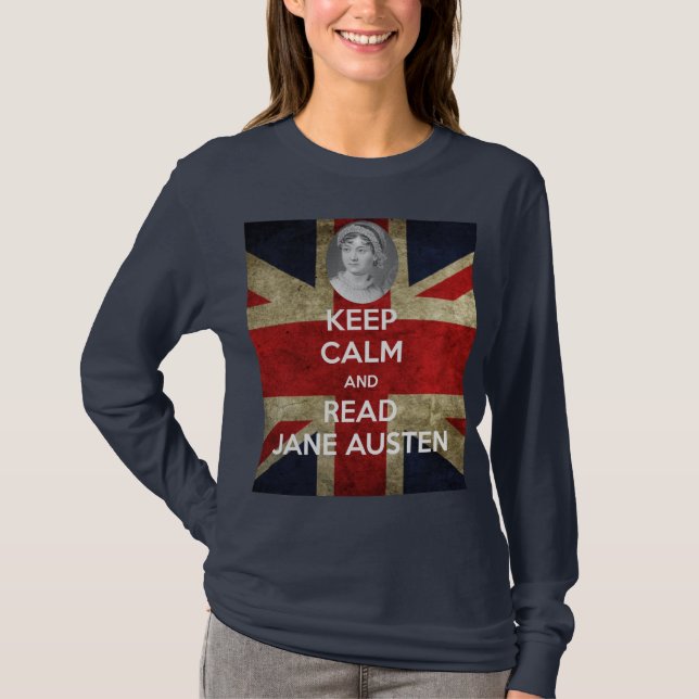 Lugnaa och lästa Jane Austen för behålla med Tee Shirt (Framsida)