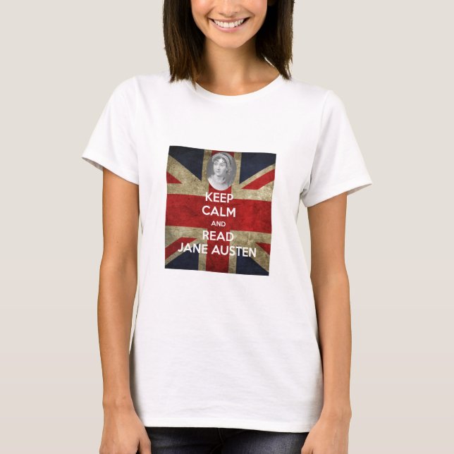 Lugnaa och lästa Jane Austen för behålla T-shirt (Framsida)