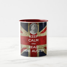 Lugnaa och lästa Jane Austen för behålla Två-Tonad Mugg