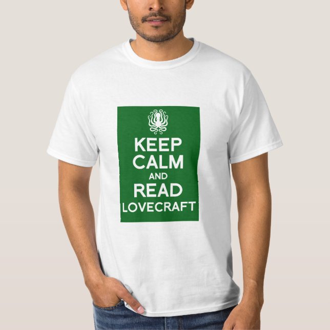 Lugnaa och lästa Lovecraft för behålla Tee (Framsida)