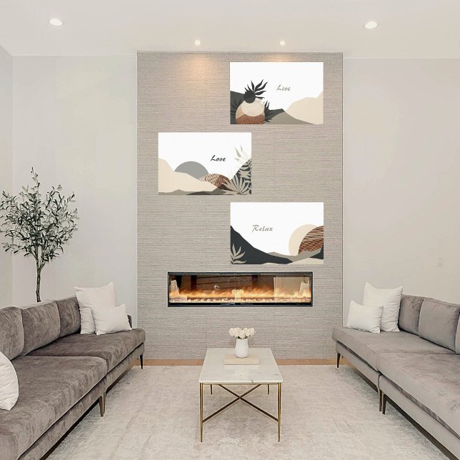 Lugnande Abstrakt Earth Tones Mountain Canvas Art (Skapare uppladdad)