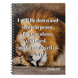 Lugnande bibel verse Psalm 4 Anteckningsbok