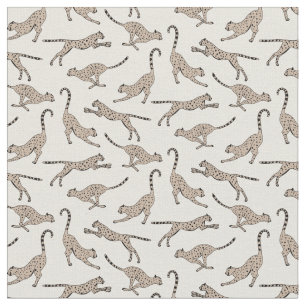 Lugnande gepard leopard neutral varm beige kräm tyg