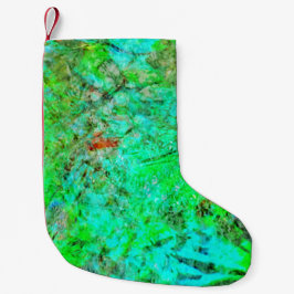 Lugnande grön abstrakt julstrumpa,Slät Liten Julstrumpa