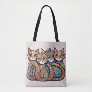 lugnande katter 3 totepåse tygkasse