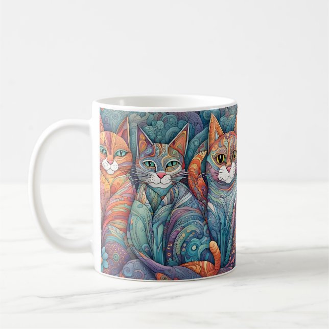 lugnande katter kaffemugg (Vänster)