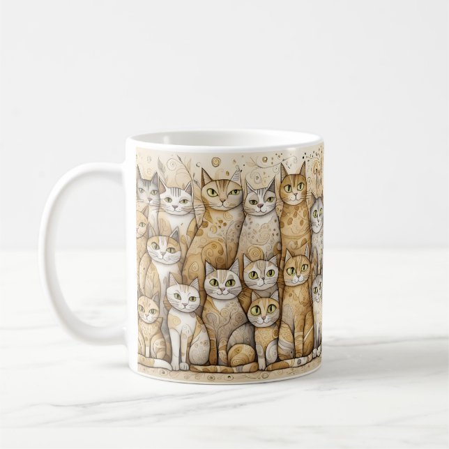 lugnande katter kaffemugg (Vänster)