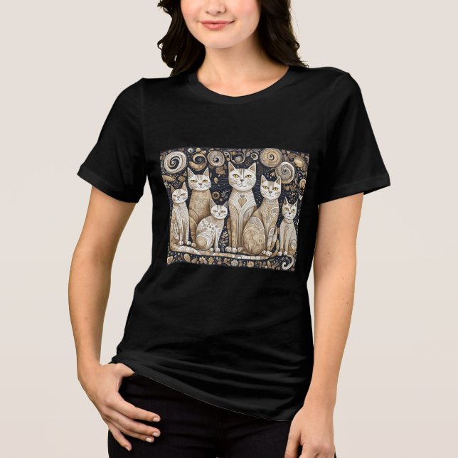 lugnande katter Tri-Blend Shirt T (Framsida)