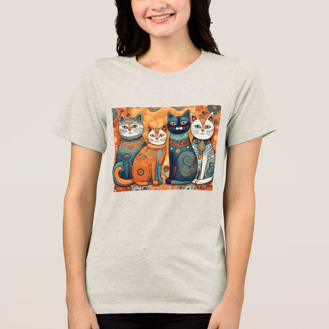 lugnande katter Tri-Blend Shirt T Shirt (Framsida)