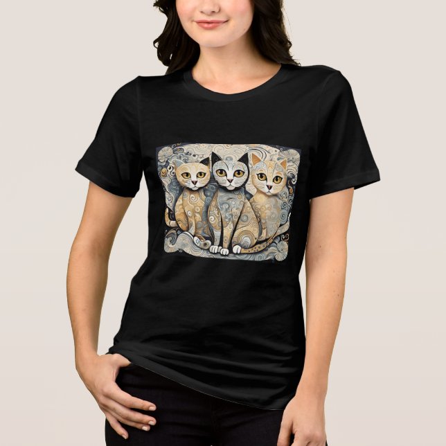 lugnande katter Tri-Blend T-shirt (Framsida)