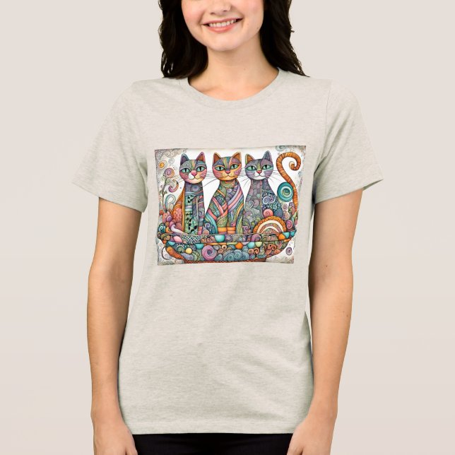 lugnande katter Tri-Blend T-shirt (Framsida)