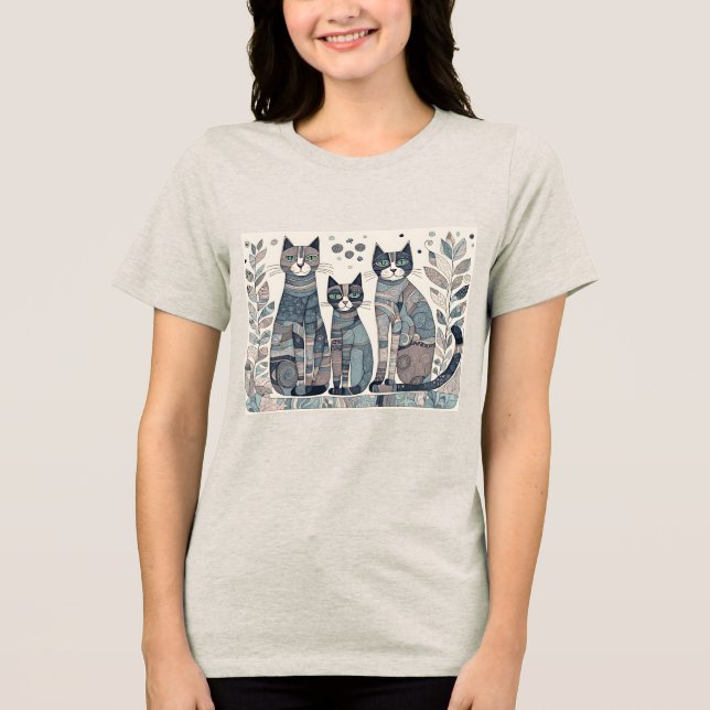 lugnande katter Tri-Blend T-shirt  (Framsida)