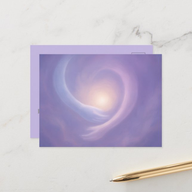 Lugnande Lavendel Energi Ljus Omfamning Vykort (Fram/Back In Situ)