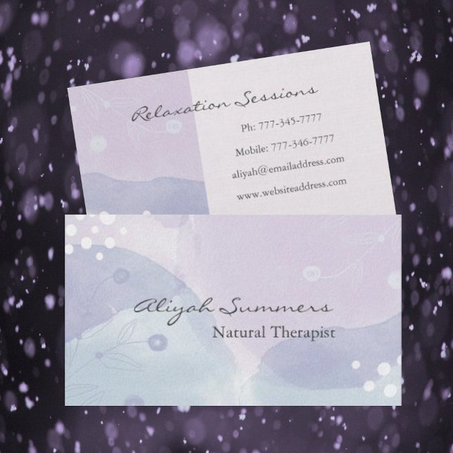 Lugnande Lavender Boho Meditative Affärskort Visitkort (Skapare uppladdad)