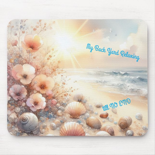 Lugnande på en strand någonstans musmatta (Framsidan)