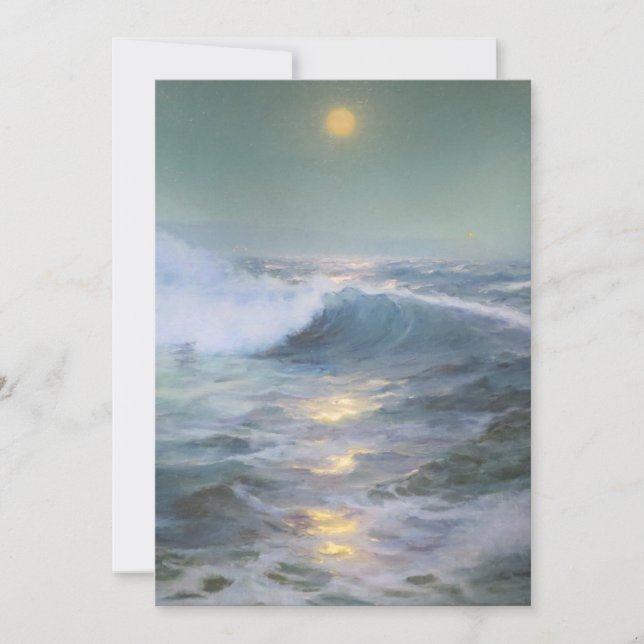 Lugnande solnedgångsmålning inbjudningar (Framsida)