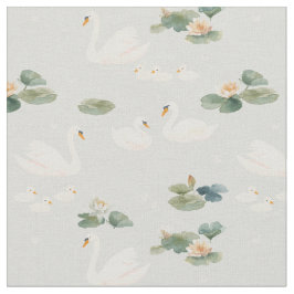 Lugnande vatten svan mamma bebisfamilj kärlek tyg