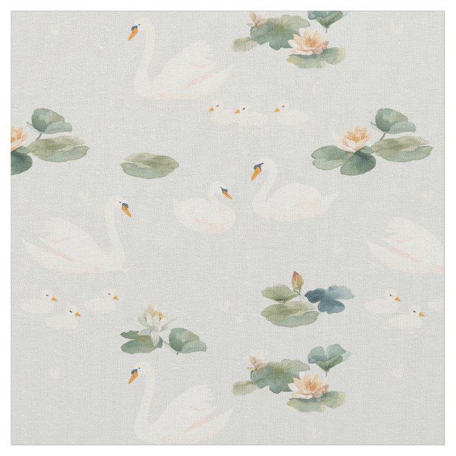 Lugnande vatten svan mamma bebisfamilj kärlek tyg (Närbild)