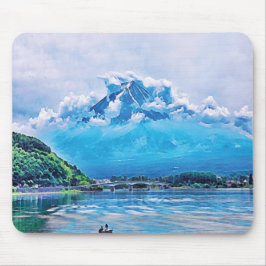 Lugnande vattenfärgsjapansk art musmatta