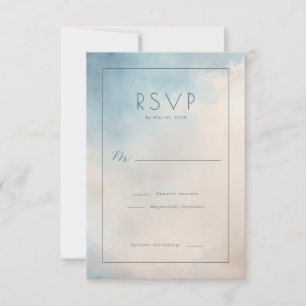 Lugnblå Akvarell RSVP-kort OSA Kort