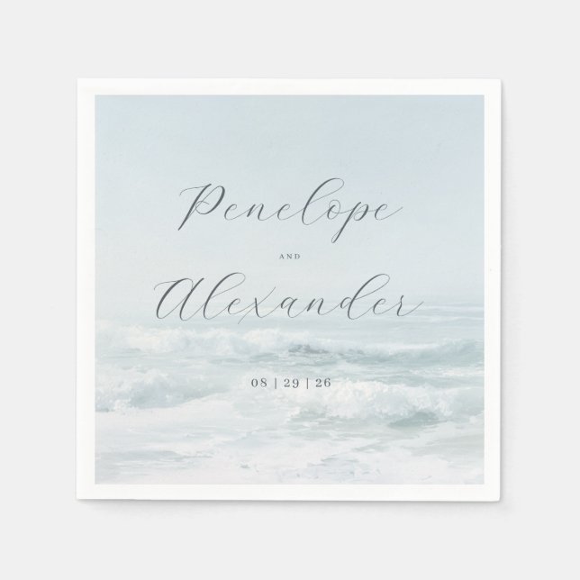 Lugnblå Havsvågor Pappersservett (Framsidan)