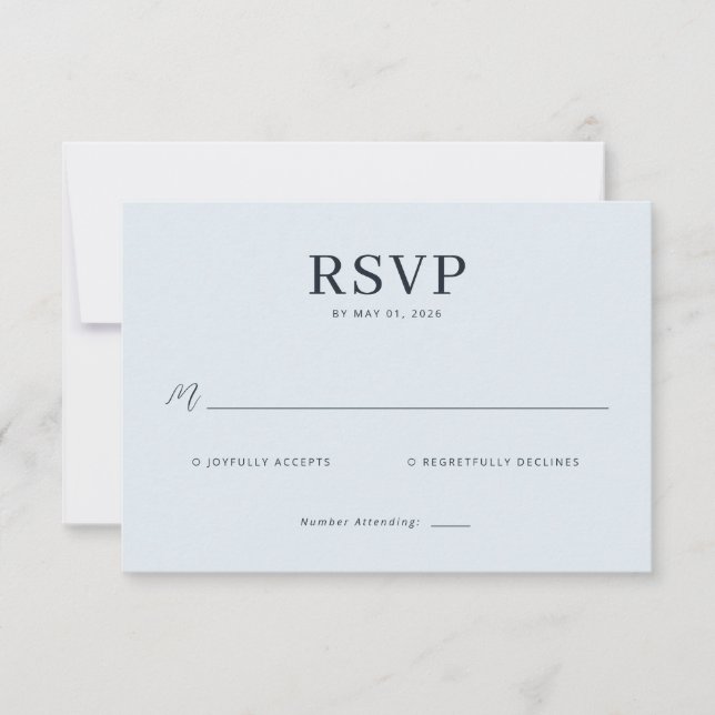 Lugnblå RSVP-kort OSA Kort (Framsida)