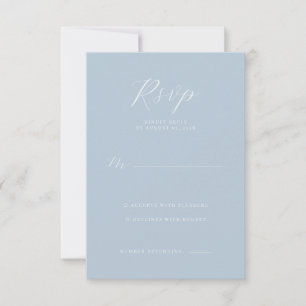 Lugnblå Typografisk RSVP OSA Kort