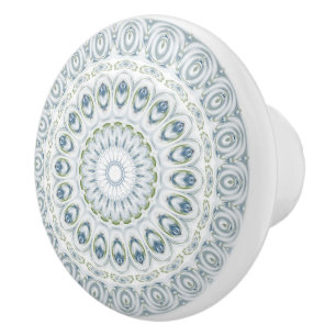 Lugnblått och grönt mandalamönsterdesign knopp