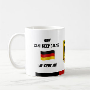 Lugnen behålla Tyskland & funny text, tysk Flagga Kaffemugg