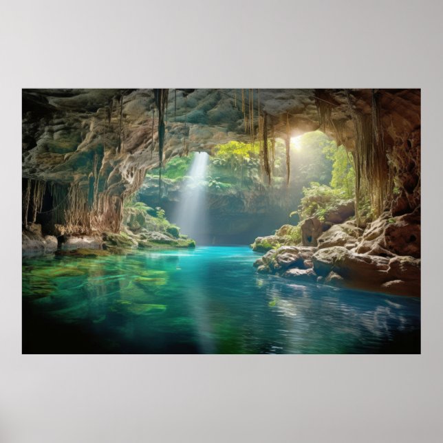 Lugnen Cave Ligcape Meditation Serene Poster (Framsidan)