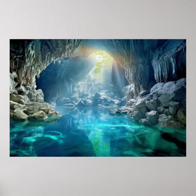 Lugnen Cave Ligcape Meditation Serene Poster (Framsidan)