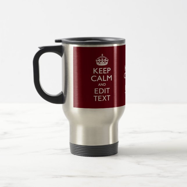 Lugnen Cranberry Burgundy Behålla och Din text Resemugg (Vänster)