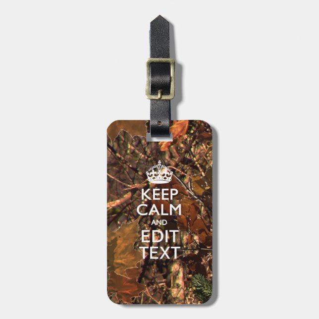 Lugnen Deep Skogen Camouflage Behålla har din text Bagagebricka (Vertikal Framsida)