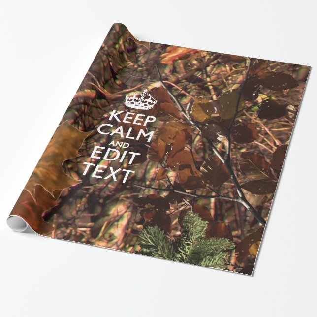 Lugnen Deep Skogen Camouflage Behålla har din text Presentpapper (Utrullad)