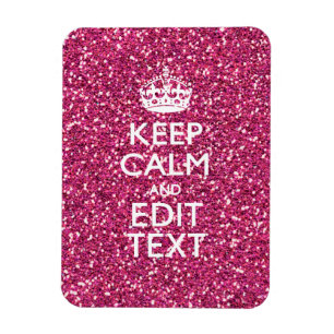 Lugnen Fuchsia Rosa Behålla har din text Magnet