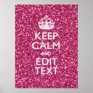 Lugnen Fuchsia Rosa Behålla har din text Poster