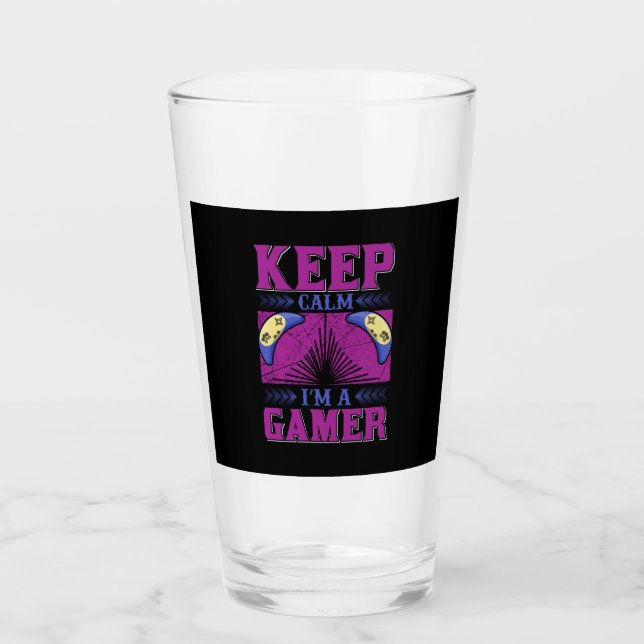 Lugnen Gamer Art Behålla I är en spelare Glaskopp (Framsida)