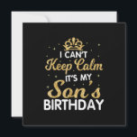 Lugnen Min son Birthday Gift för min son Behålla Julkort<br><div class="desc">Cant Behålla Lugn min son-födelsedag

Gör en underbar gåva till sonen till ett mamma som är gravid. Gör också en underbar gåva till en sons födelsedag.
Den här stora sondesignen är en Underbar presentidé för snart stora söner. Lustigt gåva till en son att vara,  gravid annonsering och babyduschar.</div>