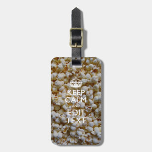 LUGNEN personlig BEHÅLLA OCH texten om popcorn Bagagebricka