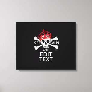 Lugnen Röda Krona-skärben i Behållan Text  Skull Canvastryck