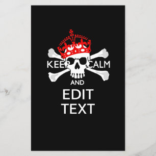 Lugnen Röda Krona-skärben i Behållan Text Skull Flygblad
