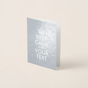 Lugnen silver och vit Behålla och din text Folierat Kort