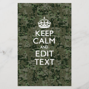 Lugnen Text Digital Camouflage Woodland Behålla Brevpapper