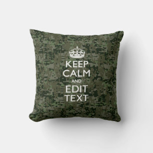 Lugnen Text Digital Camouflage Woodland Behålla  Kudde