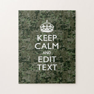 Lugnen Text Digital Camouflage Woodland Behålla Pussel