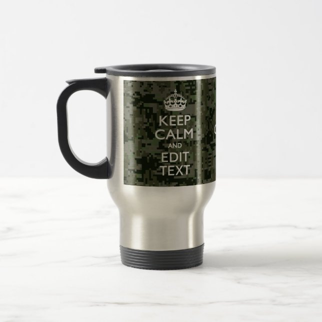 Lugnen Text Digital Camouflage Woodland Behålla  Resemugg (Vänster)